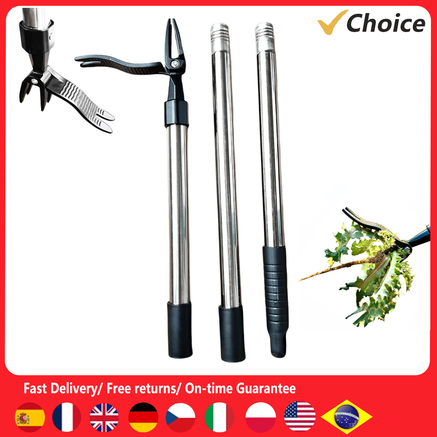 Gardening Tools For Digging - 4 Claw Stand Up Weed Puller