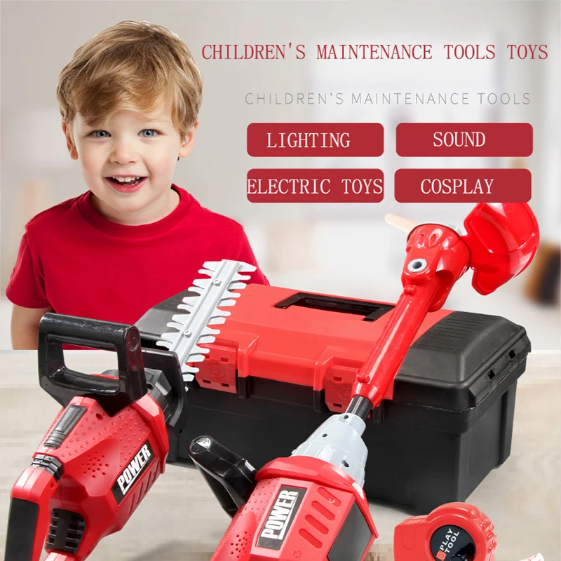 Gardening Tools Kids - Children Electric Toolbox Pretend Play Toys
