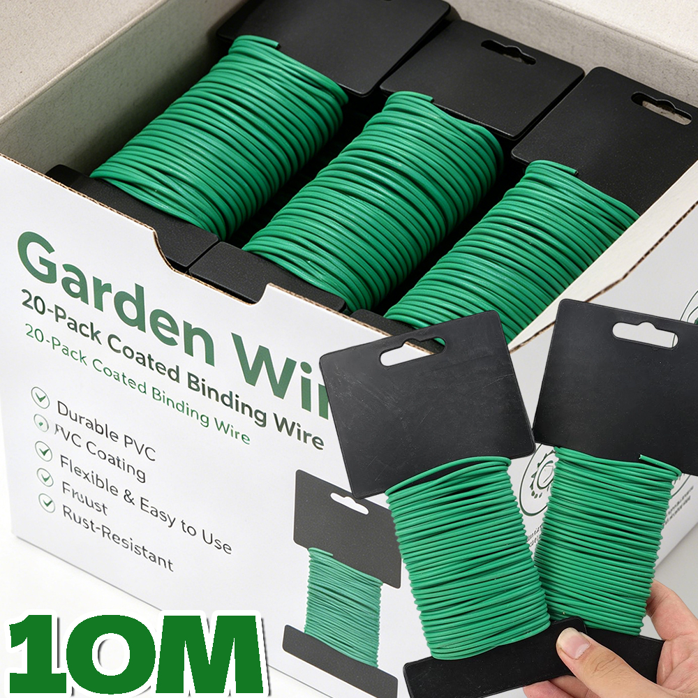 Garden Wire Twist Tie - 10/30M Iron Wires PVC-coated Garden Binding