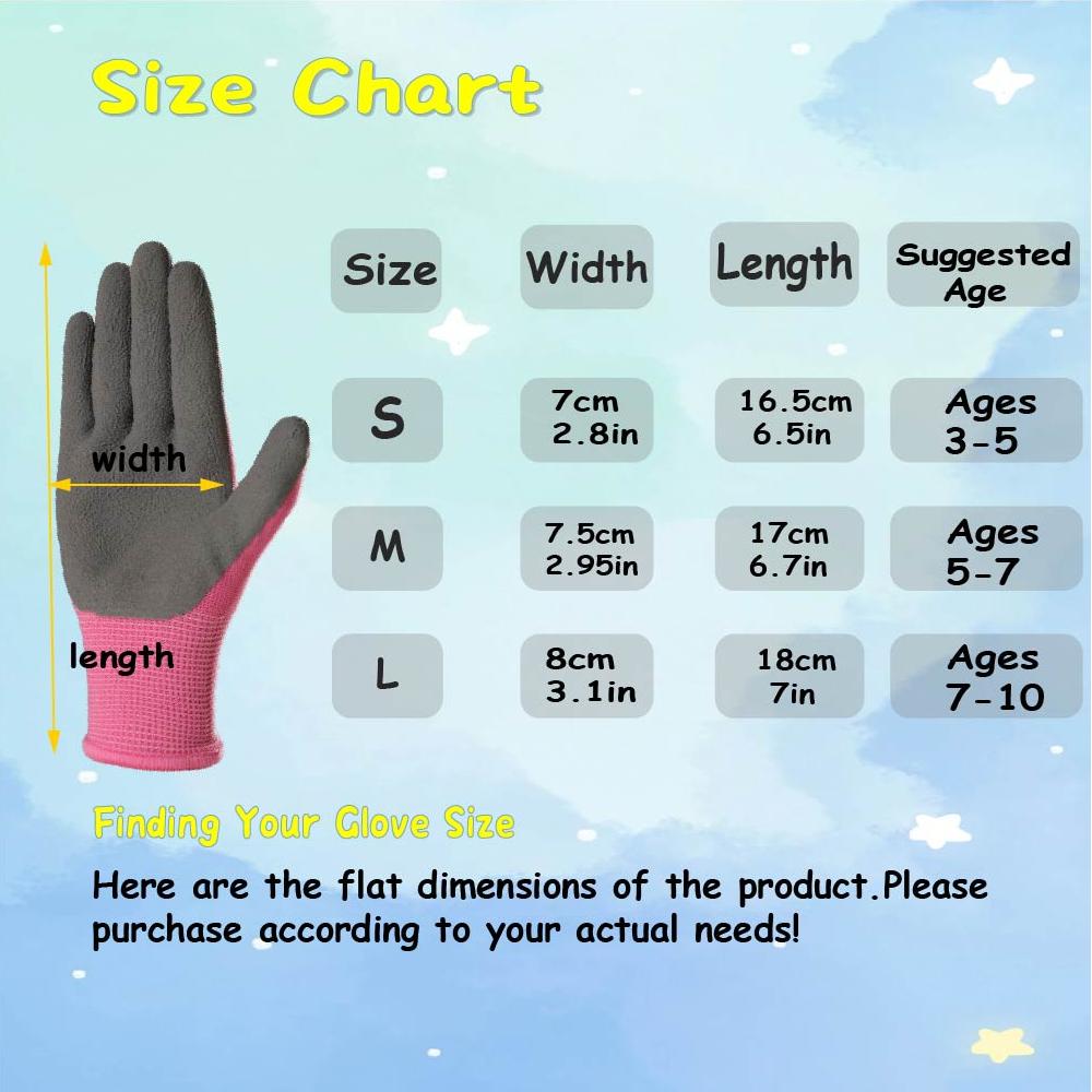 3 Pairs Kids Gardening Gloves, - مراجعة Gardening Tools 5 Year Old وسعره