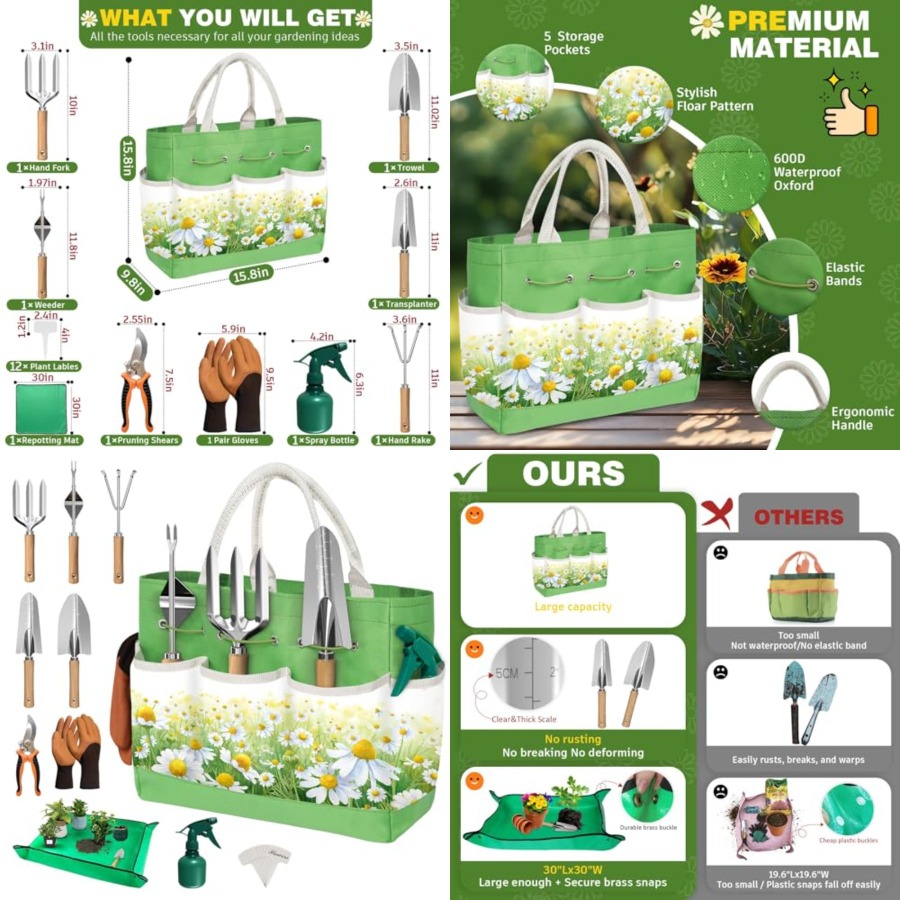 22Pcs Garden Tools Set for Wom - مراجعة Gardening Tools Mothers Day وسعره
