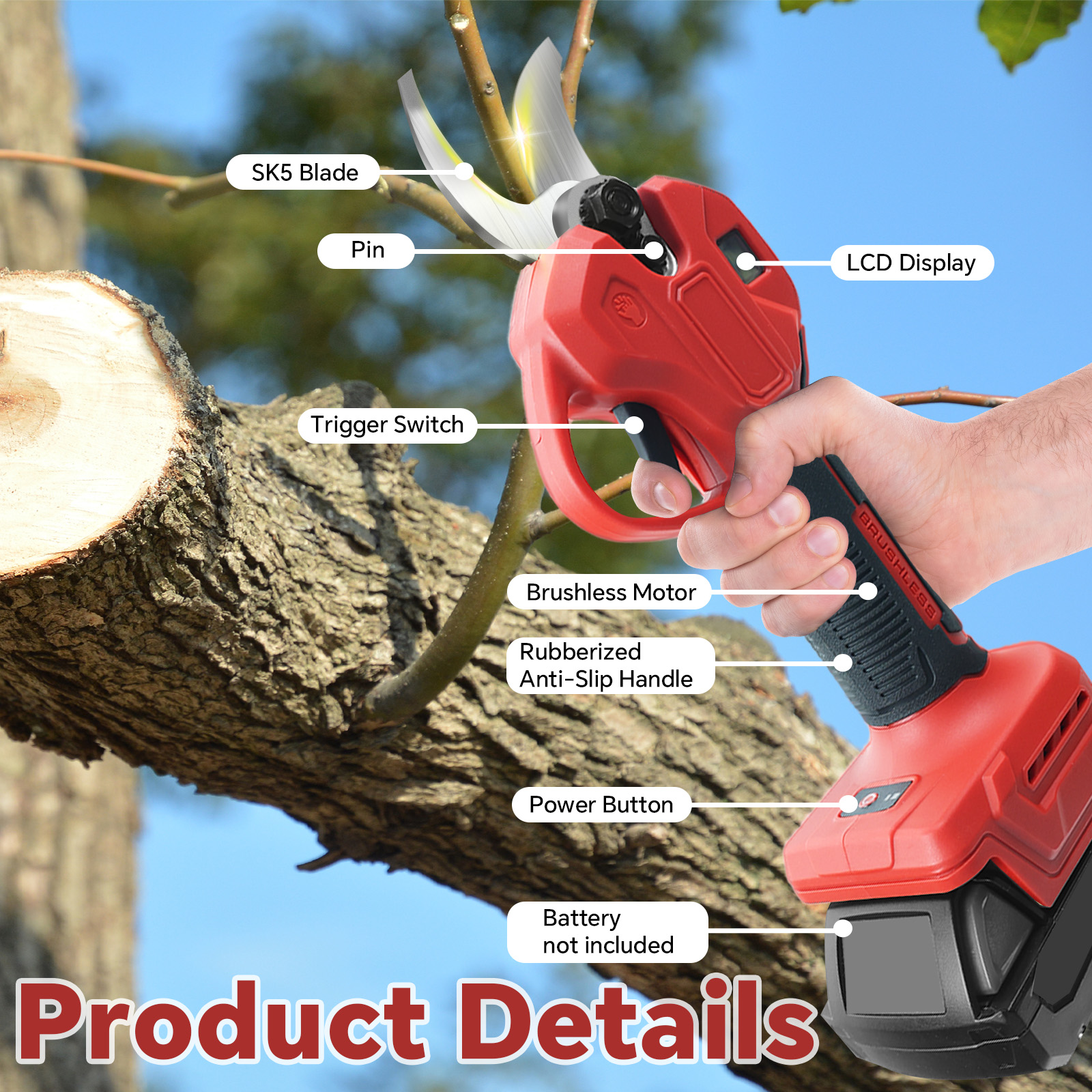 30mm Brushless Electric Prunin - مراجعة Gardening Tool Diy وسعره