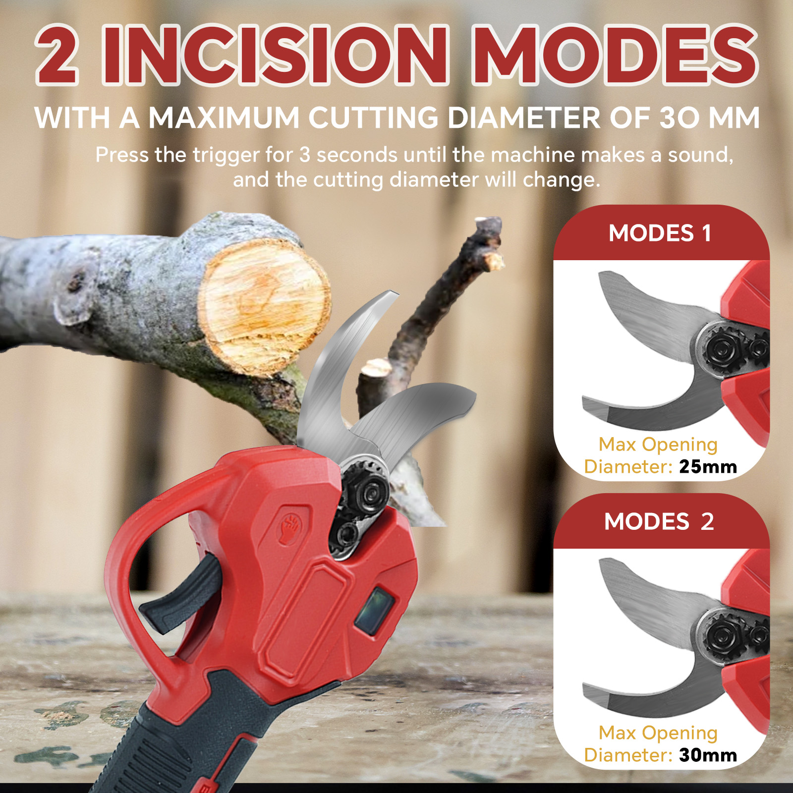 30mm Brushless Electric Prunin - مراجعة Gardening Tool Diy وسعره