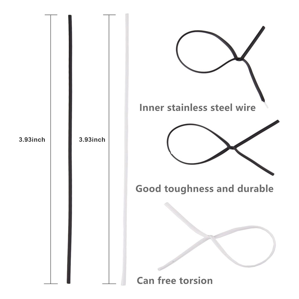 100Pcs BK WH Oblate Iron Wire  - مراجعة Garden Wire Twist Tie وسعره