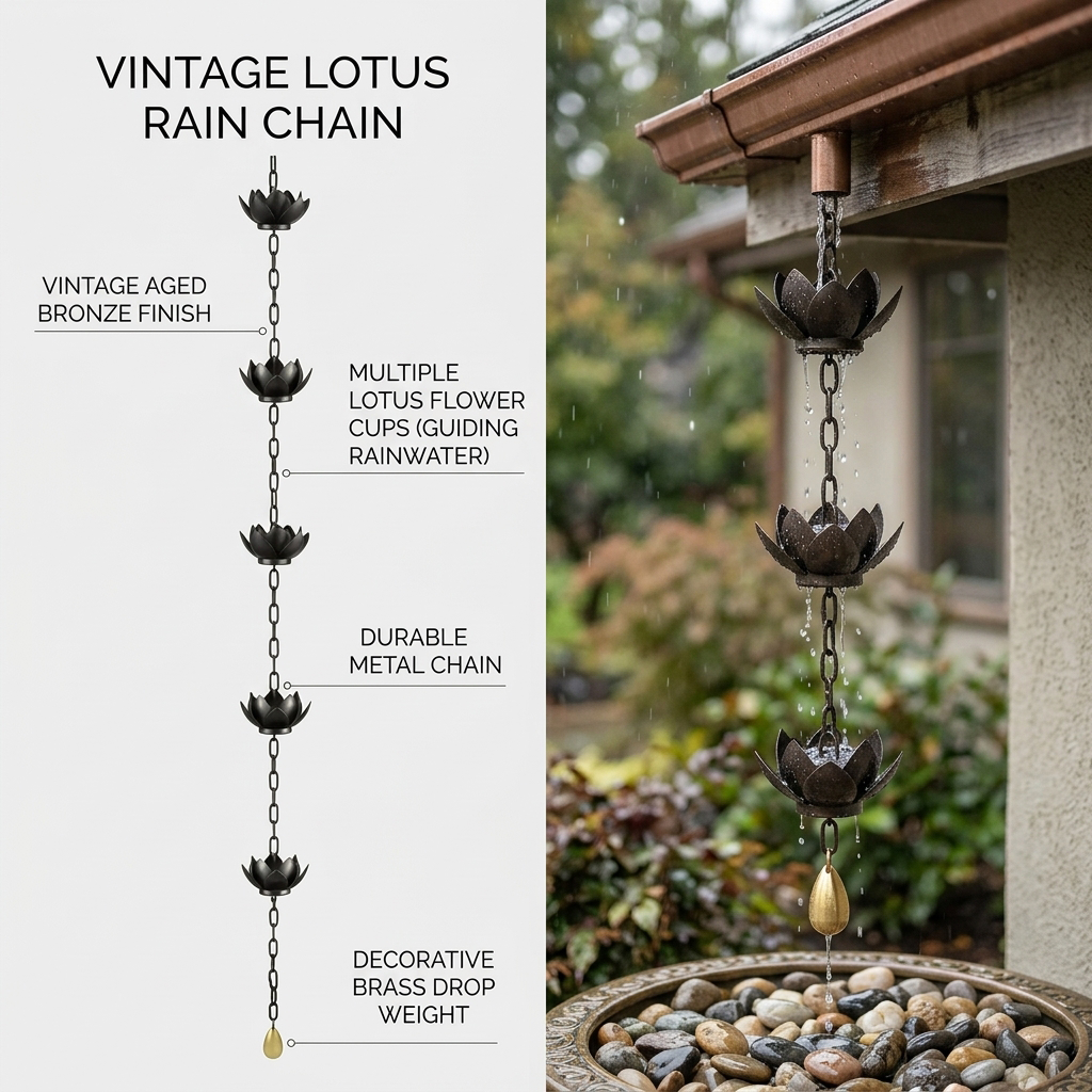 Lotus Rain Chain for Gutter Do - مراجعة Gardening Tools Basic وسعره