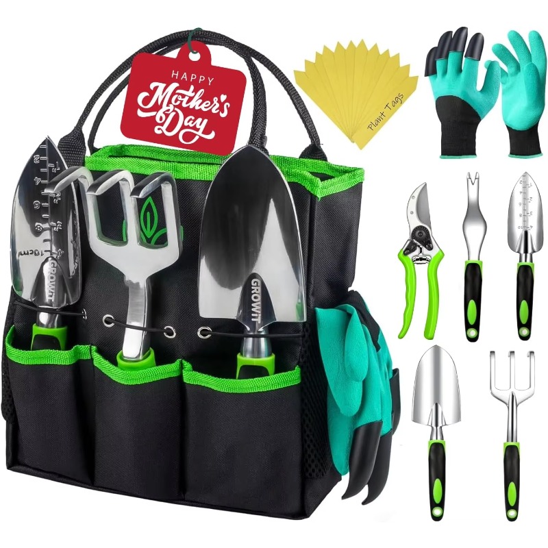 9 Pcs Ergonomic Garden Tool Se - مراجعة Gardening Tools Bag وسعره