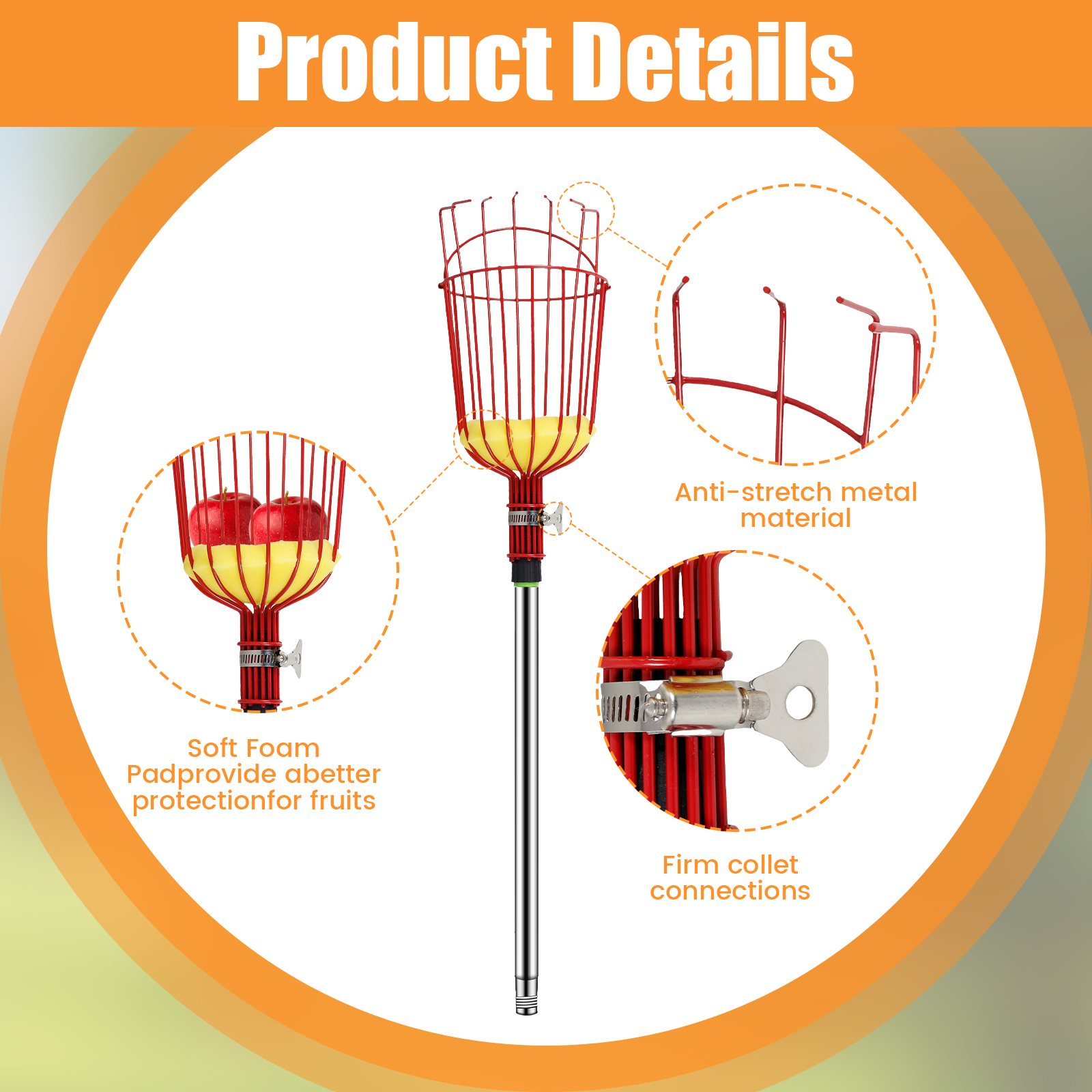 Deep Basket Fruit Picker Catch - مراجعة Gardening Tools Basket وسعره