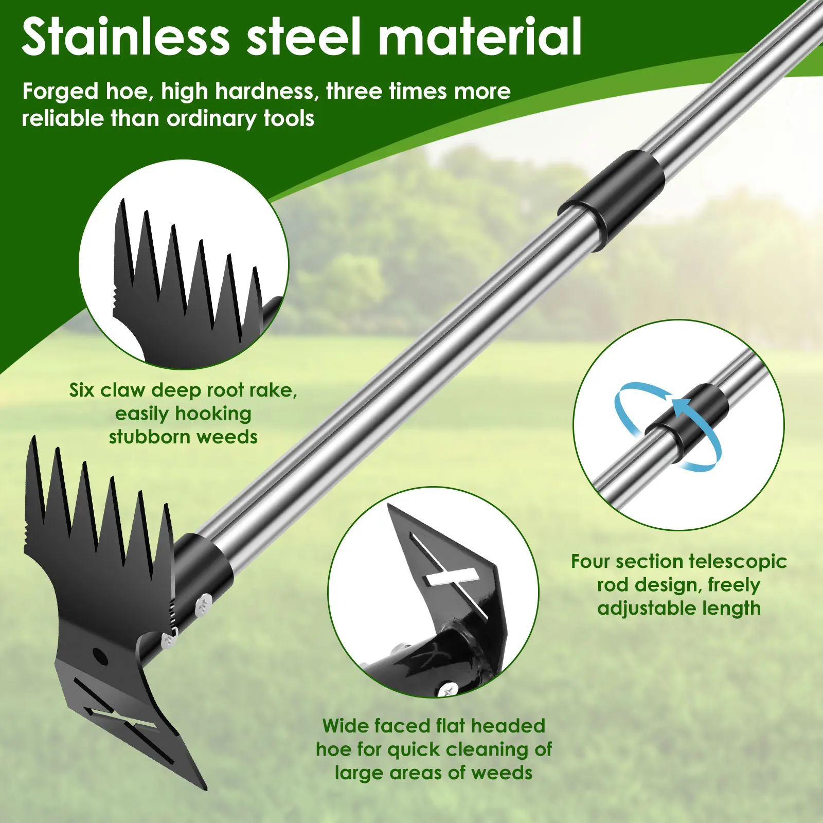 Garden Thatch Rake Stainless S - مراجعة Gardening Tools For Digging وسعره