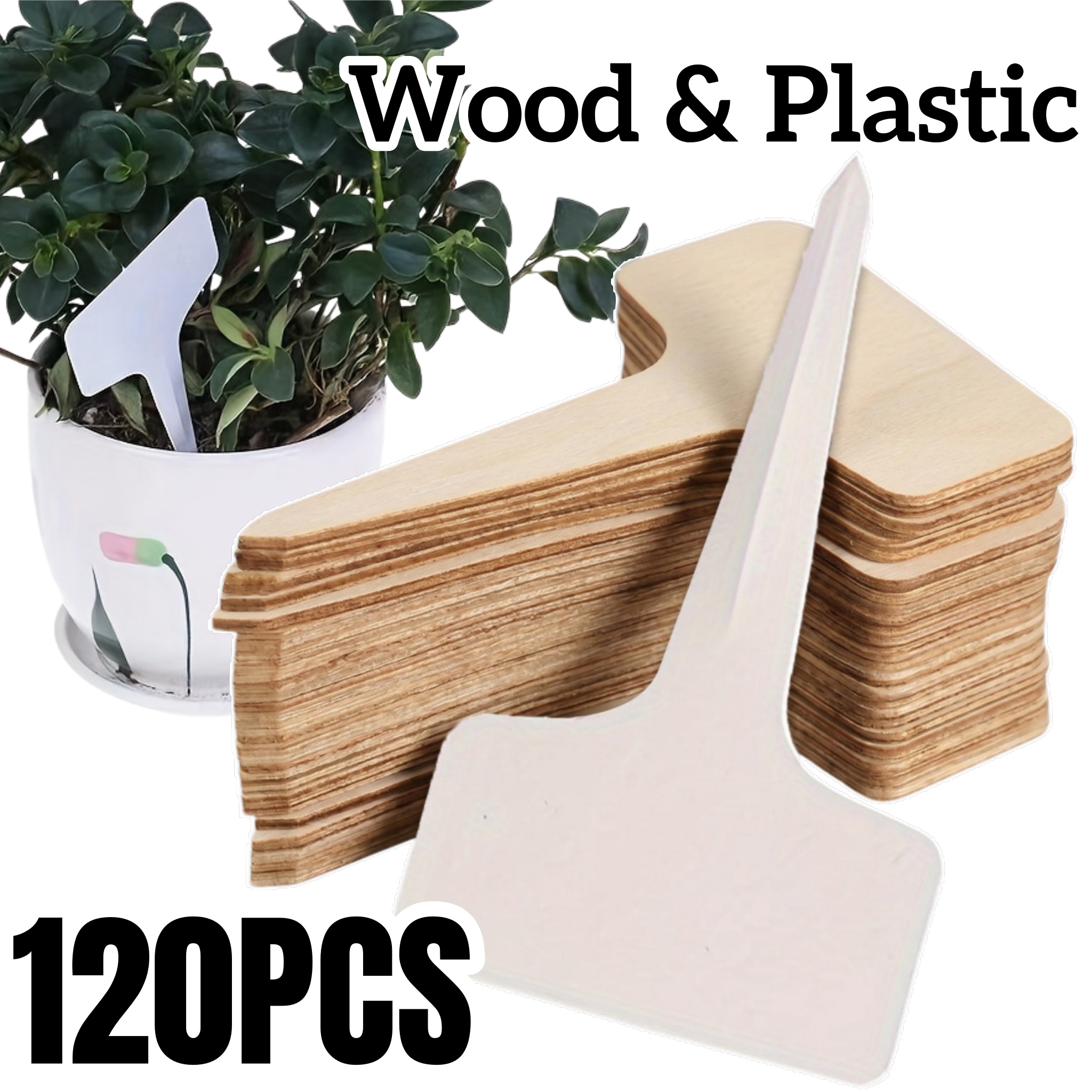 20/120pcs Durable T-Shaped Pla - مراجعة Plant Label Tags وسعره