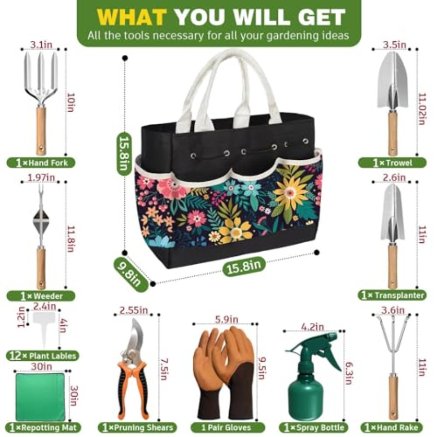22Pcs Gardening Tools Set for  - مراجعة Gardening Tools Mothers Day وسعره