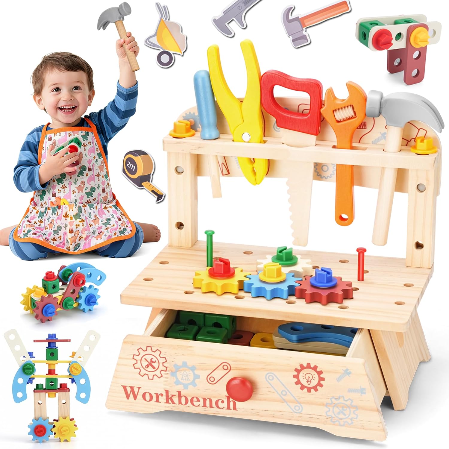 Wooden Tool Bench for Kids,Mon - مراجعة Gardening Tools Kids وسعره