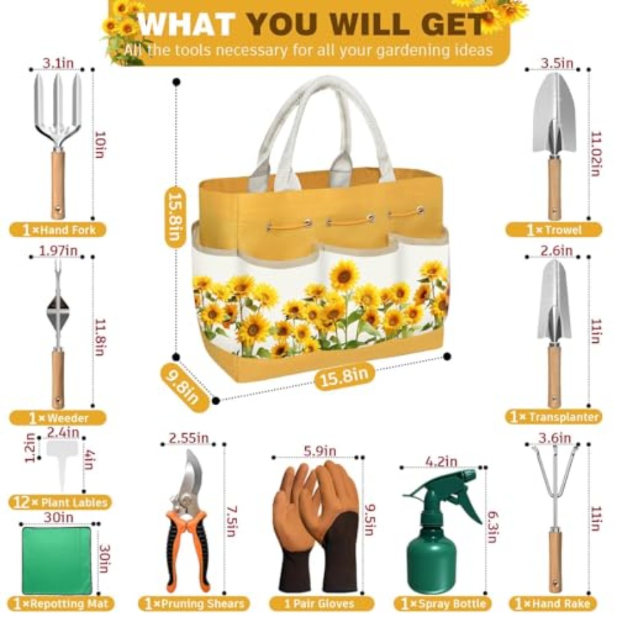 22Pcs Gardening Tools Set for  - مراجعة Gardening Tools Mothers Day وسعره