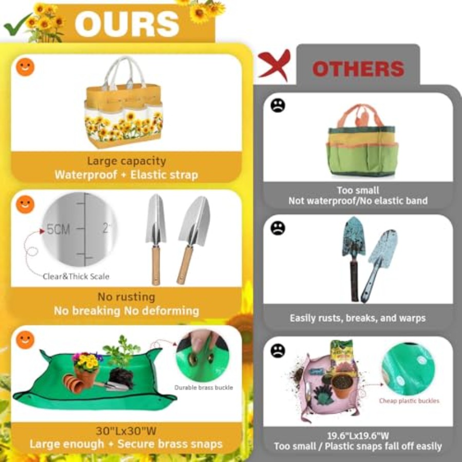 22Pcs Gardening Tools Set for  - مراجعة Gardening Tools Mothers Day وسعره