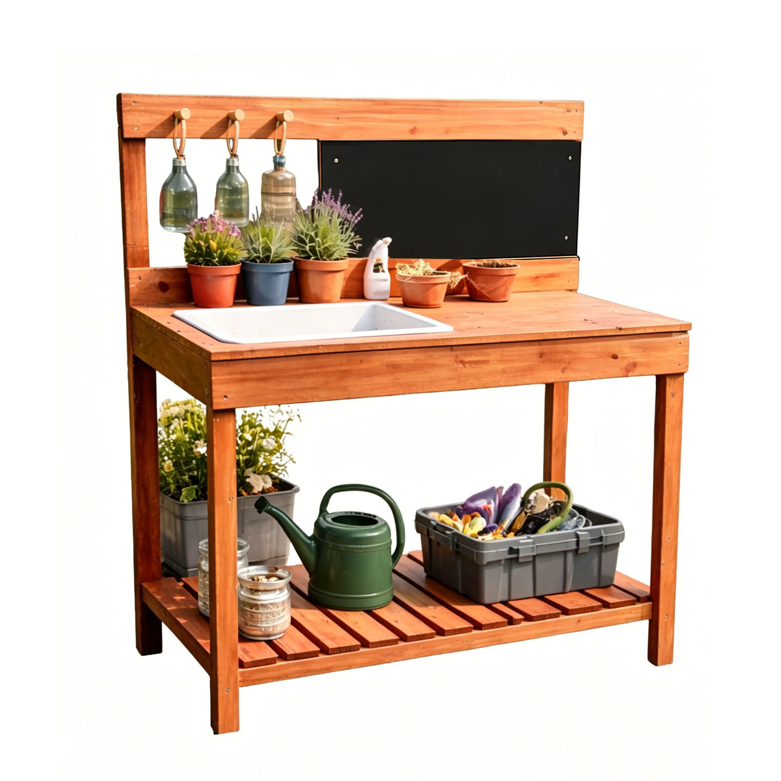 Wooden Potting Benches For Chi - مراجعة Gardening Tools Kids وسعره