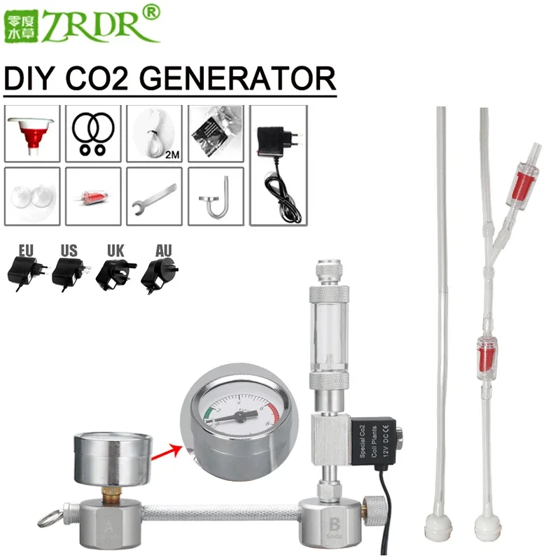 ZRDR Aquarium DIY CO2 generato - مراجعة Aquaponics Fish Tank وسعره