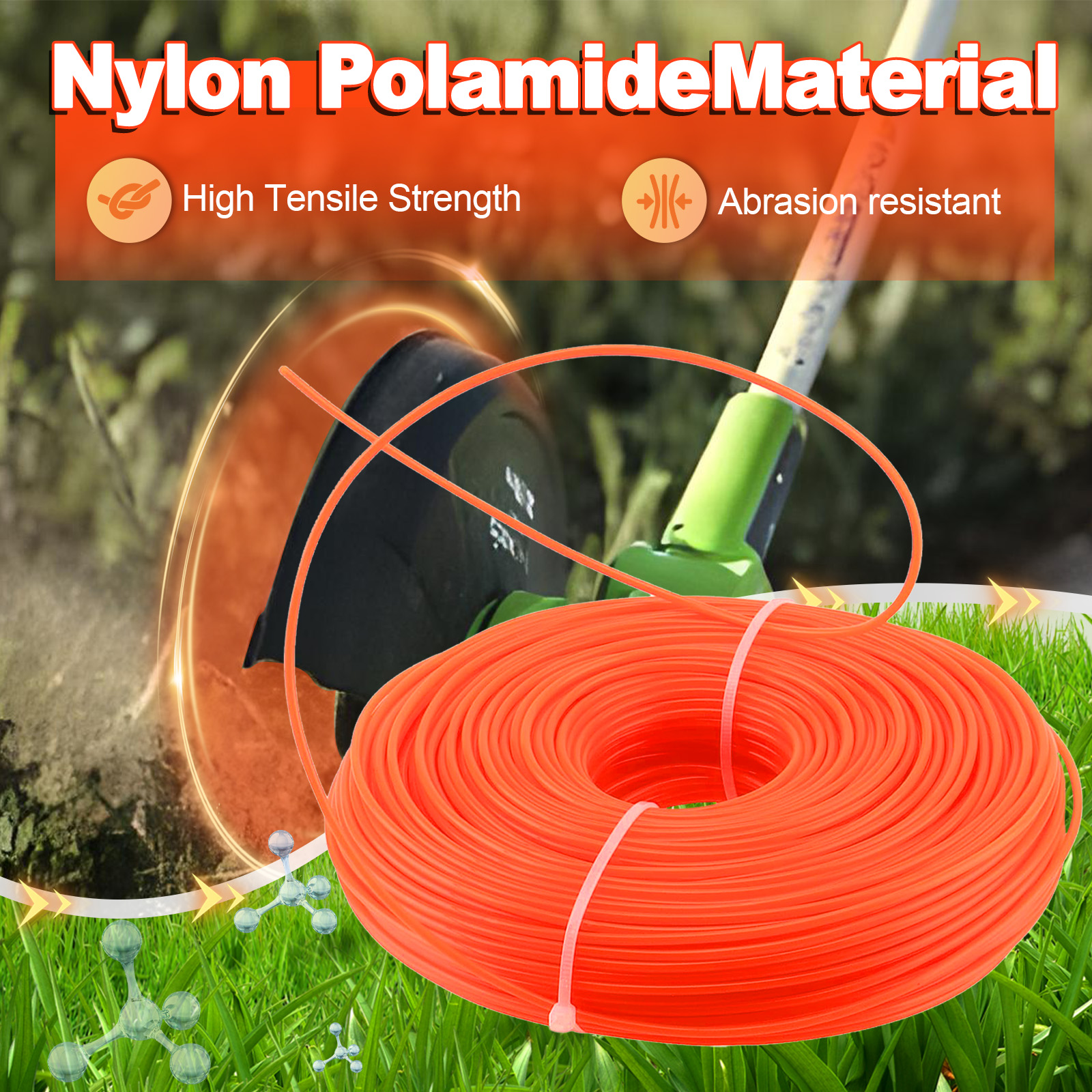 1.6mm～3mm*15M Round Nylon Trim - مراجعة Gardening Tools Basic وسعره
