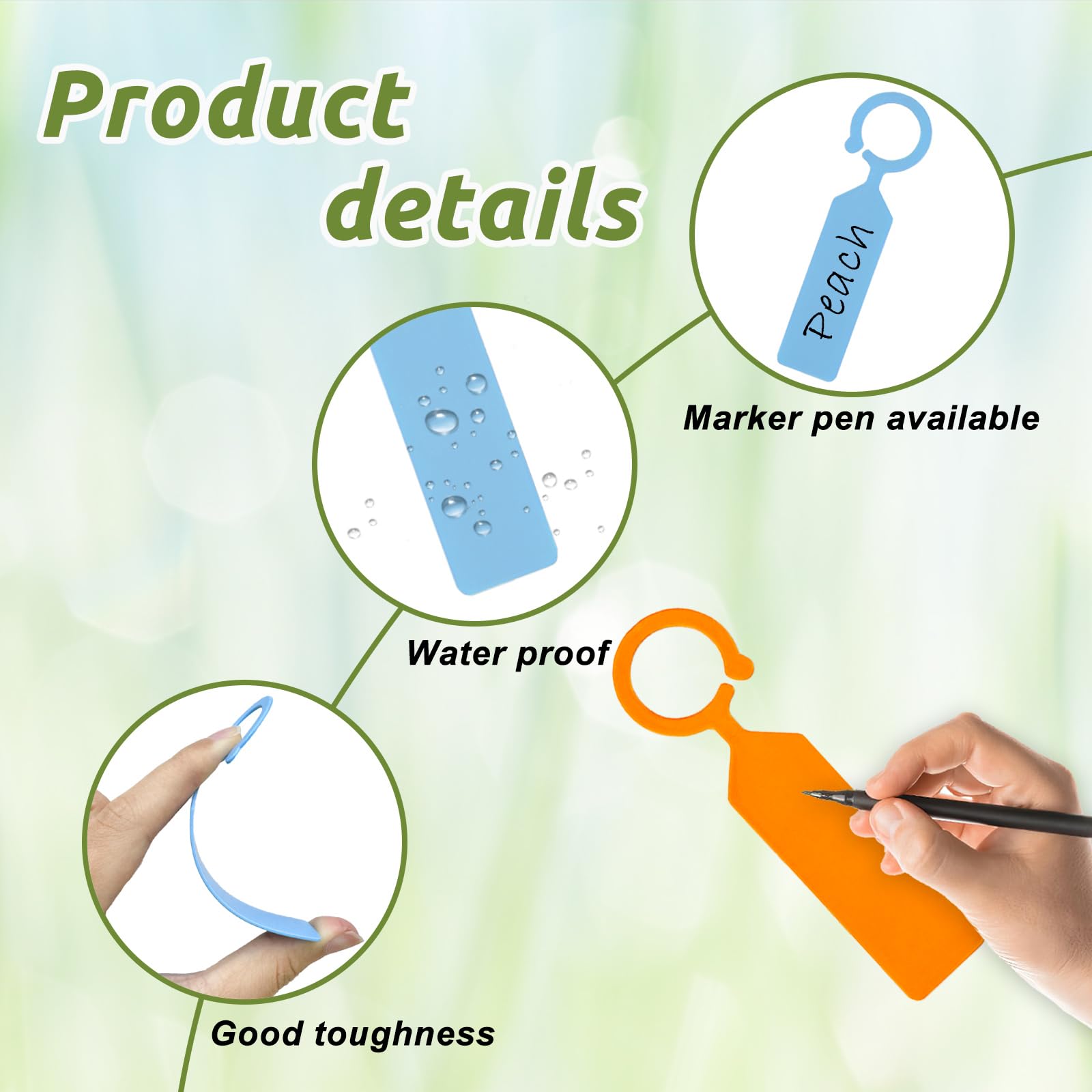 100PCS 10.7x2.3CM Plastic Gard - مراجعة Plant Label Tags وسعره