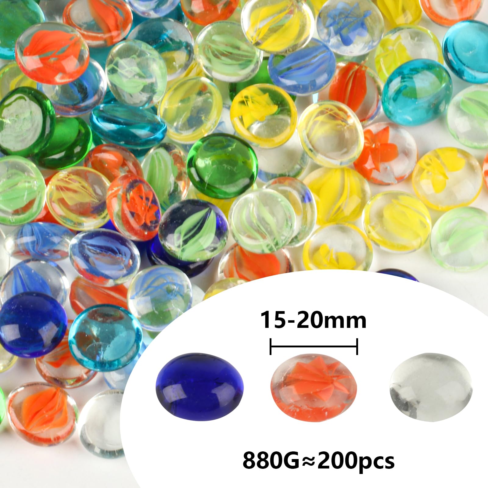 880g (200pcs) Colored Glass Pe - مراجعة Aquaponics Fish Tank وسعره