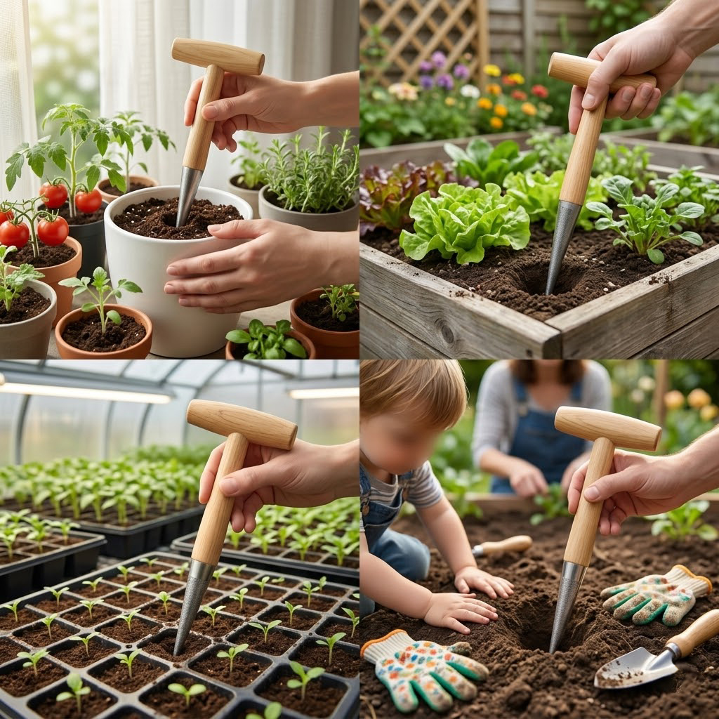 Wood Handle Hand Dibber Garden - مراجعة Gardening Tools For Digging وسعره