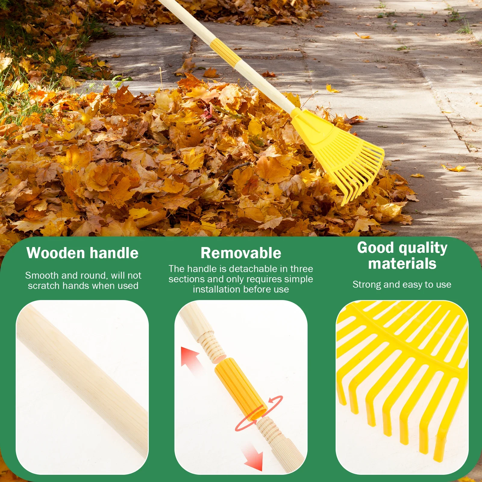 2Pcs Kids Leaf Rake Adjustable - مراجعة Gardening Tools 5 Year Old وسعره