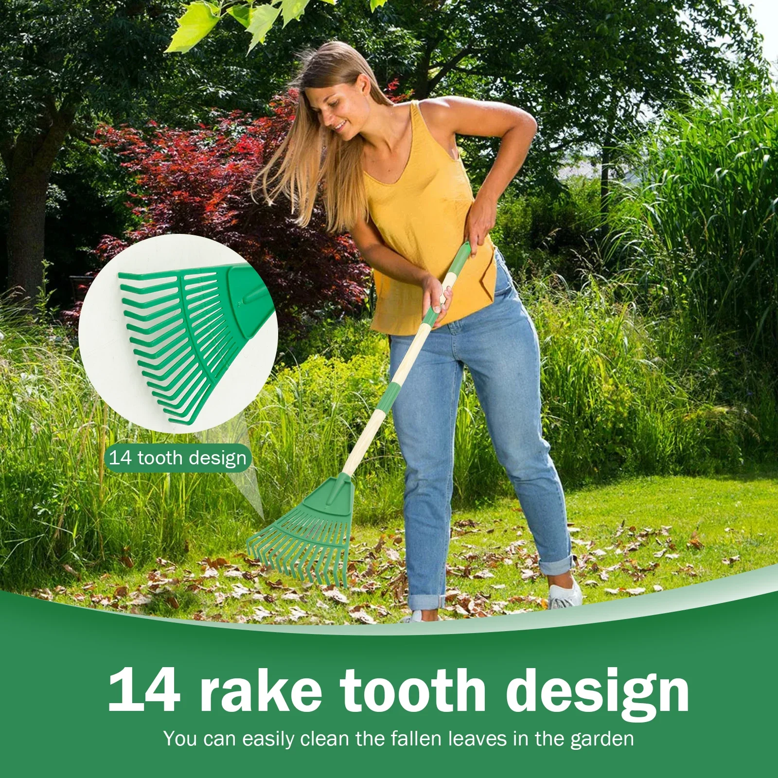 2Pcs Kids Leaf Rake Adjustable - مراجعة Gardening Tools 5 Year Old وسعره