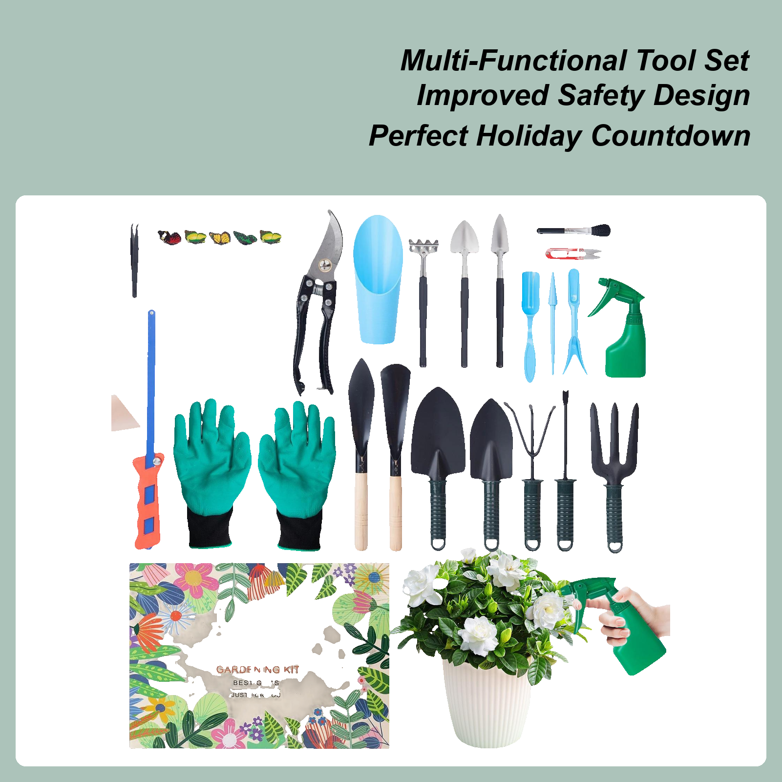 24 Days Countdown Calendar Pra - مراجعة Gardening Tools Mothers Day وسعره