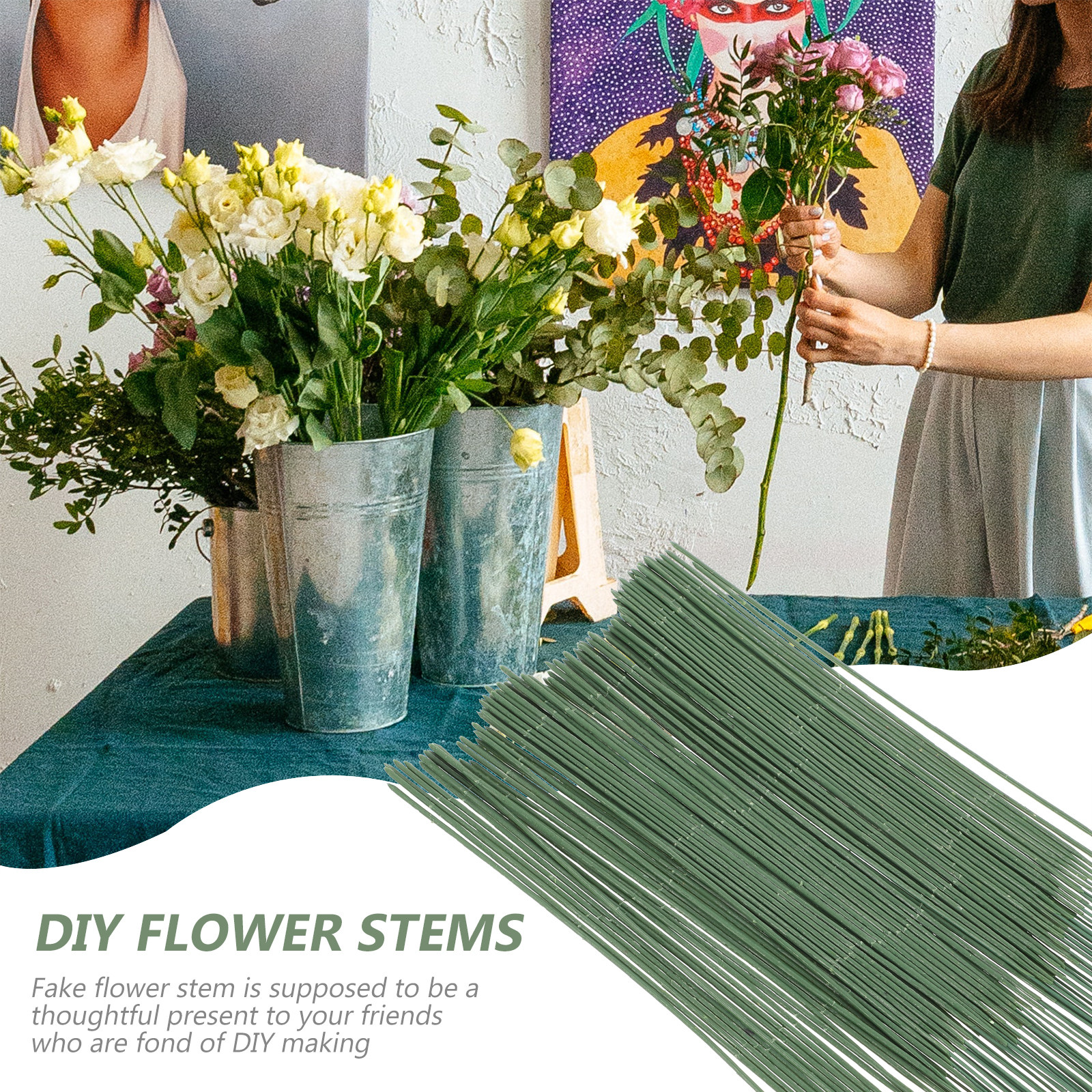100Pcs Artificial Flower Stems - مراجعة Gardening Tool Diy وسعره