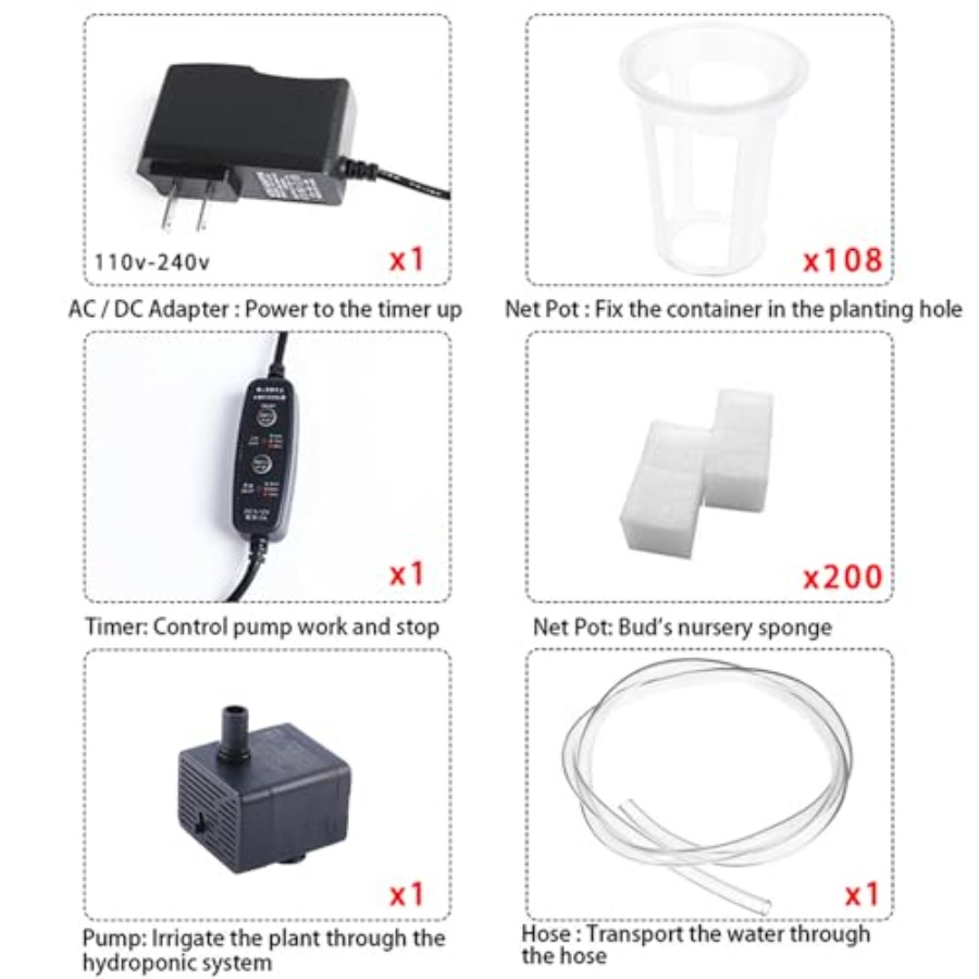Hydroponics Growing System Kit - مراجعة Gardening Tools Basket وسعره