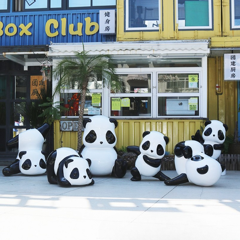 Simulation panda sculpture orn - مراجعة Gardening Tools Cartoon وسعره