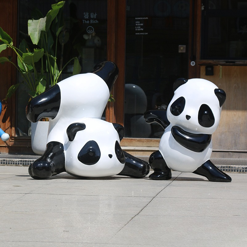 Simulation panda sculpture orn - مراجعة Gardening Tools Cartoon وسعره