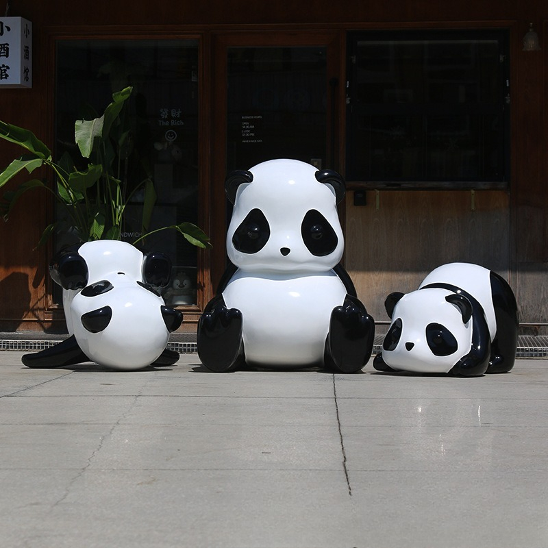Simulation panda sculpture orn - مراجعة Gardening Tools Cartoon وسعره