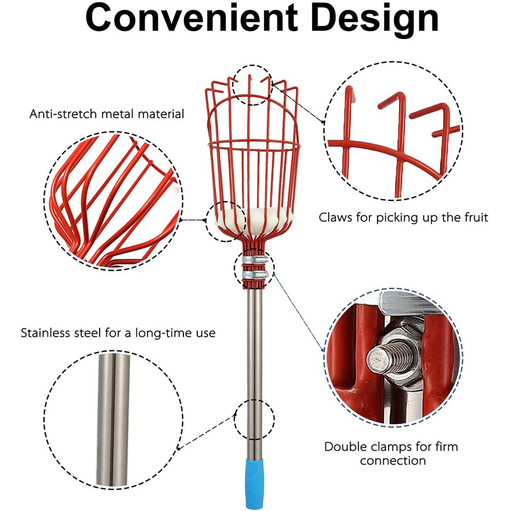 260cm fruit picker, adjustable - مراجعة Gardening Tools Basket وسعره