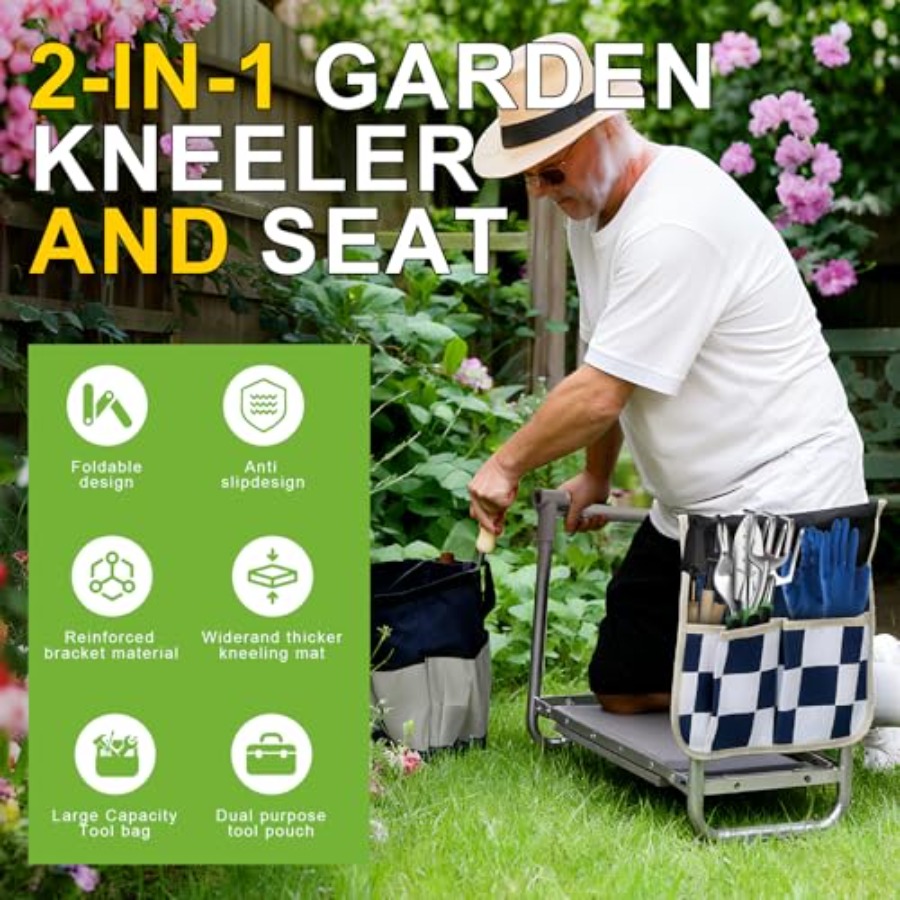 Garden Kneeler and Seat Wider  - مراجعة Gardening Tools Bag وسعره